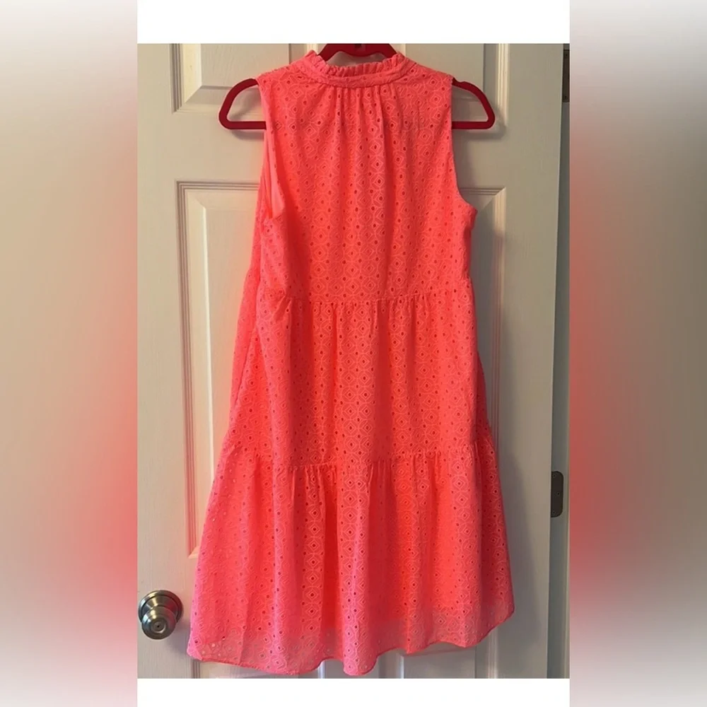 Lilly Pulitzer Novella Coral Sleeveless Eyelet Dress M - Picture 13 of 16